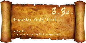 Broczky Zsüliet névjegykártya